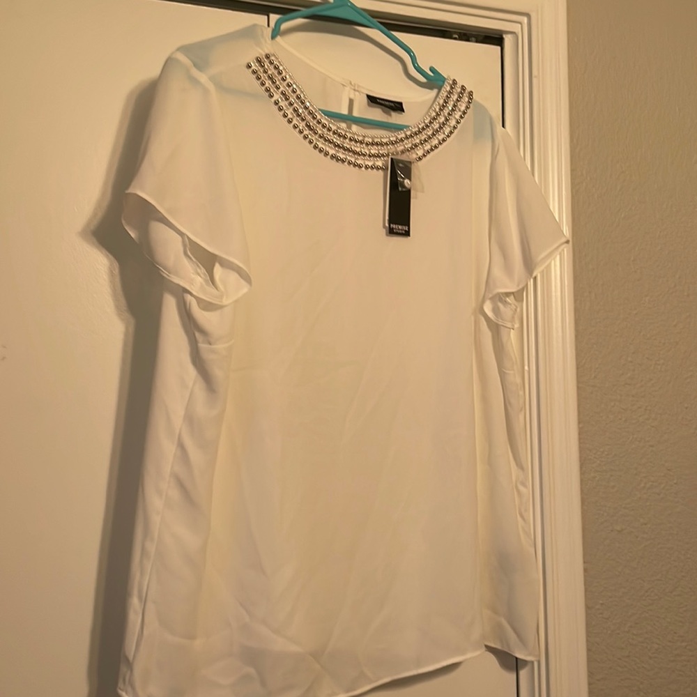 White Shirt w/bead detail